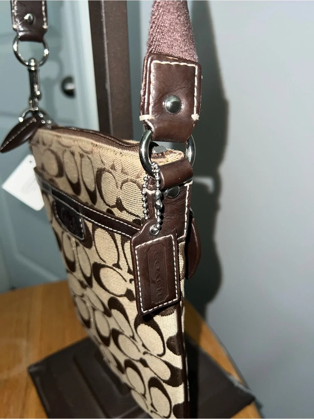 Coach Signature Swingpack Crossbody Bag – Khaki/Brown NWT